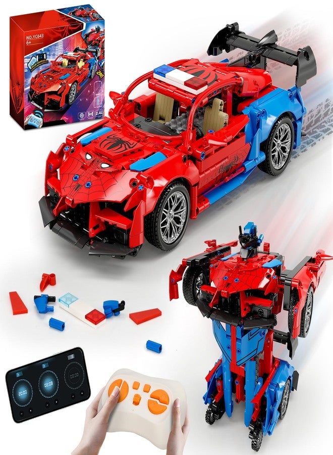 HSANHE 2 in 1 Remote Control Racing Car Building Blocks, Compatible with Lego STEM Toy Building Toys 694 PCS, Gifts Toys for Age 6-12 Years Old Kids Boys - Image 1